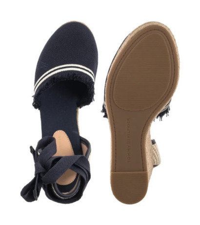 Tommy Hilfiger Fringe Canvas High Wedge Space Blue FW0FW08878 DW6 (TH1358-a) batai