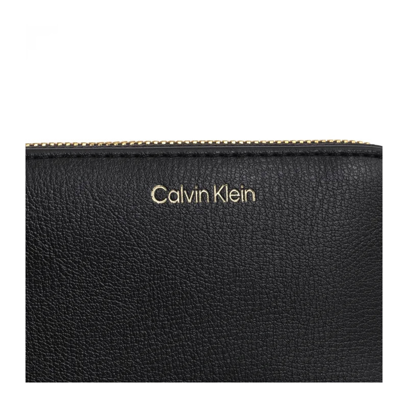 Calvin Klein Foil Logo Medium Zip Around Black/Toasted Coconut LV04F1091G 332 (CK683-a) rankinė