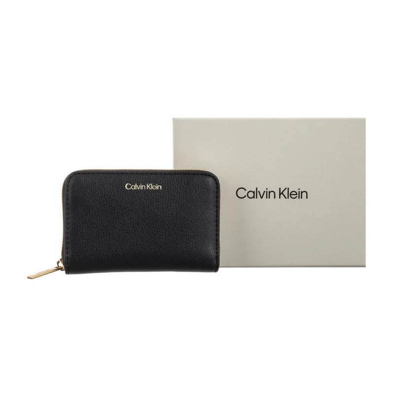 Calvin Klein Foil Logo Medium Zip Around Black/Toasted Coconut LV04F1091G 332 (CK683-a) rankinė