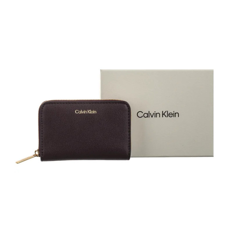 Calvin Klein Foil Logo Medium Zip Around Fudge/Espresso LV04F1091G 33A (CK683-b) rankinė