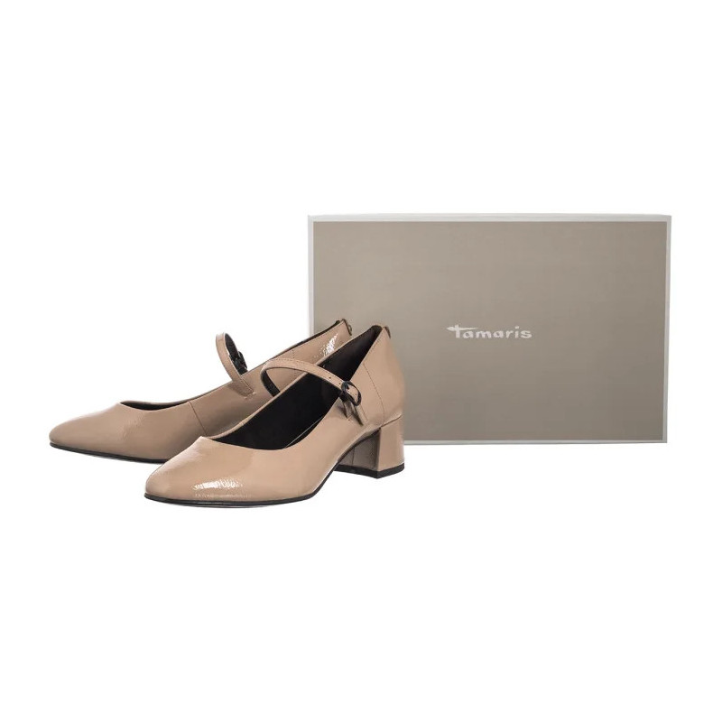 Tamaris Beżowe Lakierowane 1-22312-43 341 Taupe (TM555-a) bateliai