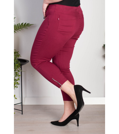 Tamprios kelnės paaukštintu liemeniu BENGALINY 04 Burgundy