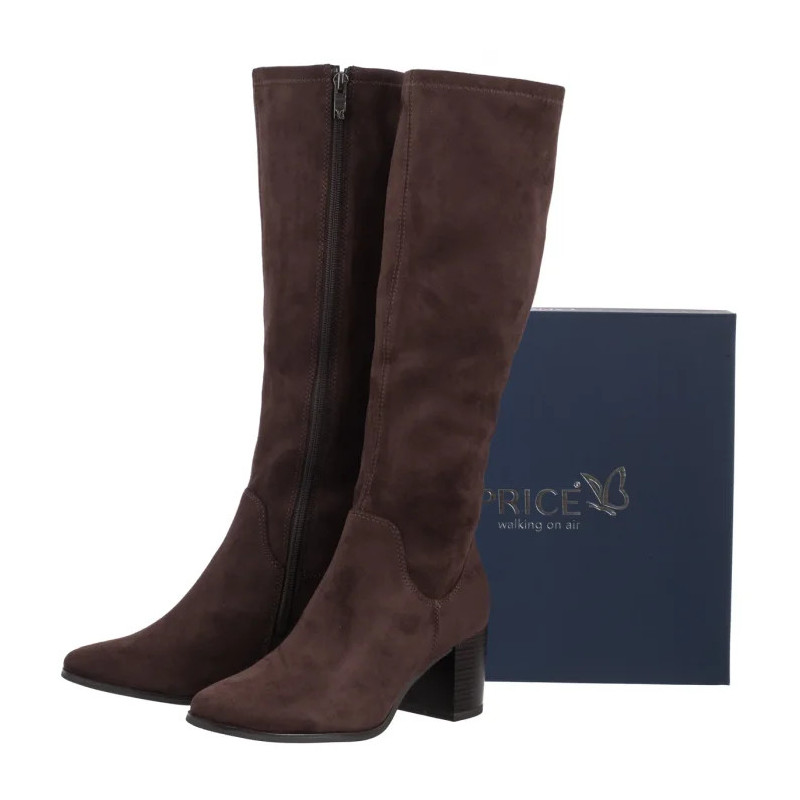 Caprice Brązowe 9-25503-45 302 Dk Brn Stretch Vegan (CP446-a) bateliai