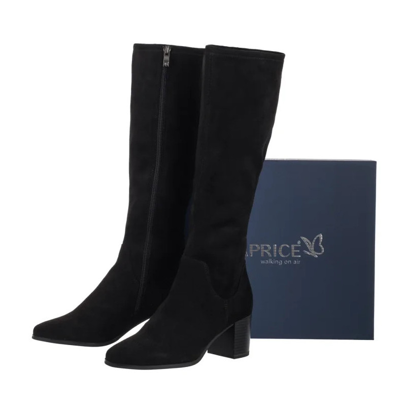 Caprice Czarne 9-25503-45 044 Black Stretch Vegan (CP446-b) bateliai