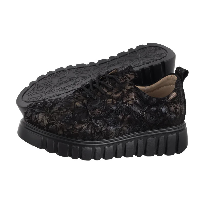 Filippo Czarne Kwiaty DP6846/25 BK FL (FO177-a) batai