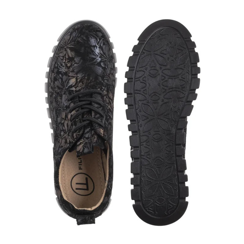 Filippo Czarne Kwiaty DP6846/25 BK FL (FO177-a) batai