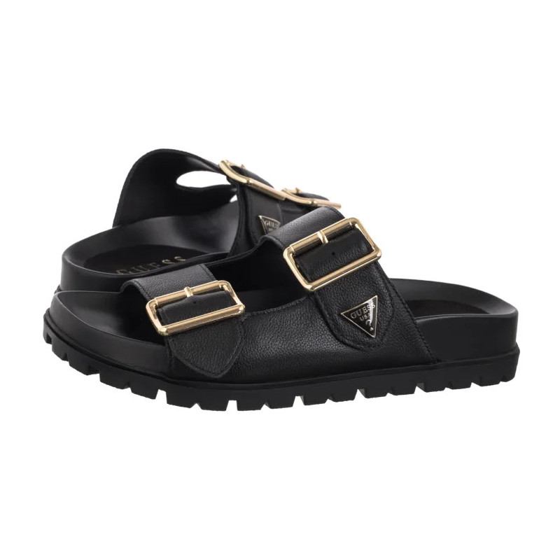 Guess Fasten FLTST LEA03 Black (GU745-a) Moteriški batai/šlepetės