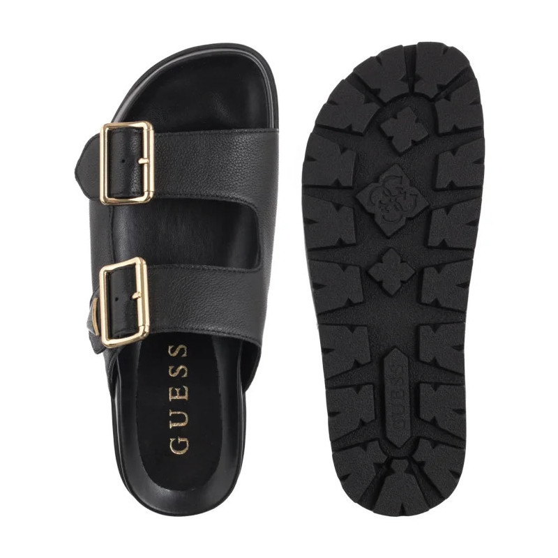 Guess Fasten FLTST LEA03 Black (GU745-a) Moteriški batai/šlepetės