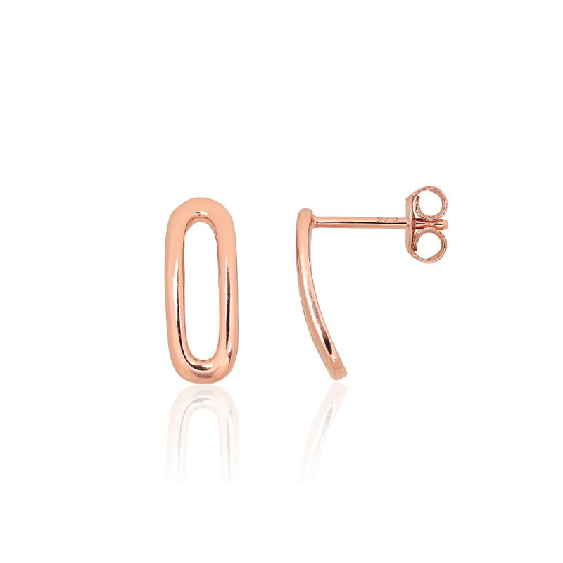 Sidabriniai auskarai –pusetai 2204154(PAu-R), Sidabras 925°, raudonas auksas (padengti)