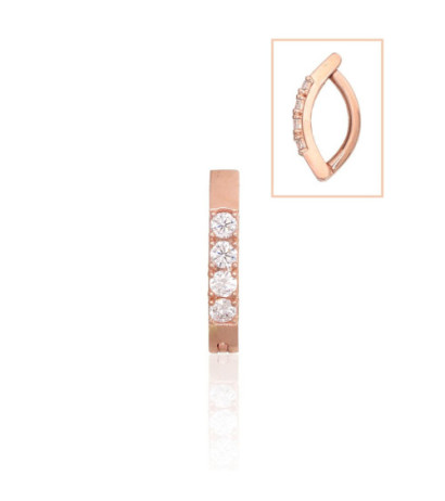 Auksinių auskarų vėrimas į bambą 1930089(Au-R)_CZ, Raudonas Auksas 585°, Cirkonai