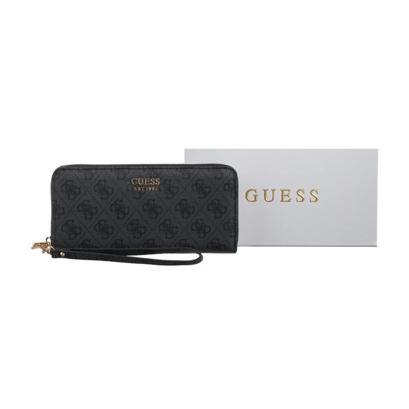 Guess Brenton Slg Lrg Zip Around SWLG96 48146 Coal Logo (GU752-b) rankinė