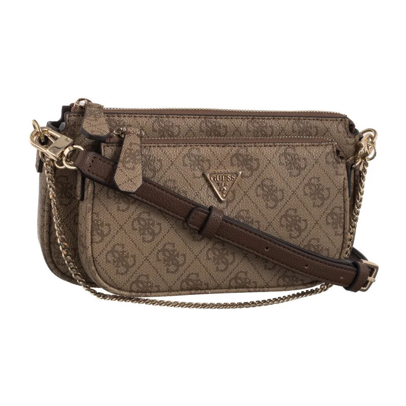 Guess Noelle II Dbl Pouch Crossbody HWBG96 72710 Latte Logo/Brown (GU758-b) rankinė