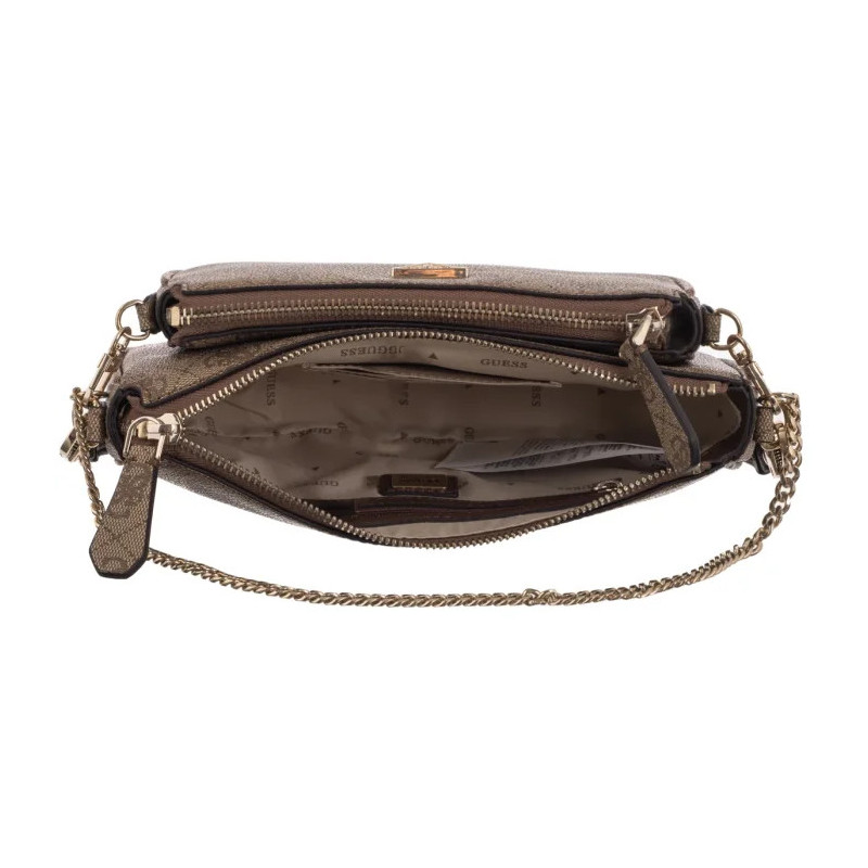 Guess Noelle II Dbl Pouch Crossbody HWBG96 72710 Latte Logo/Brown (GU758-b) rankinė