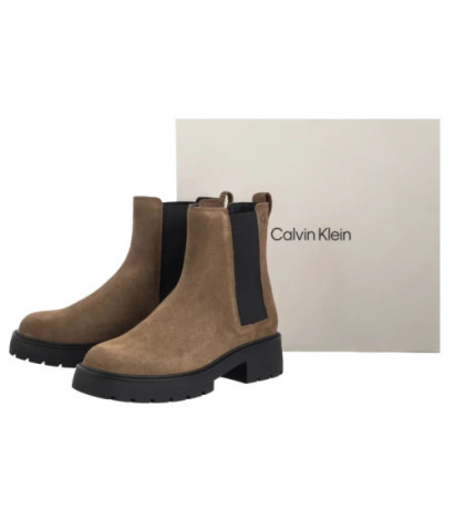 Calvin Klein Chunky Chelsea Boot Suede Classic Taupe YW0YW02071 ADH (CK691-a) batai
