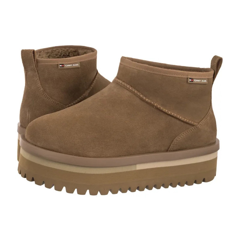 Tommy Hilfiger TJW Flatform Snow Boot Suede Bronze Twist EN0EN02841 RBH (TH1401-a) batai