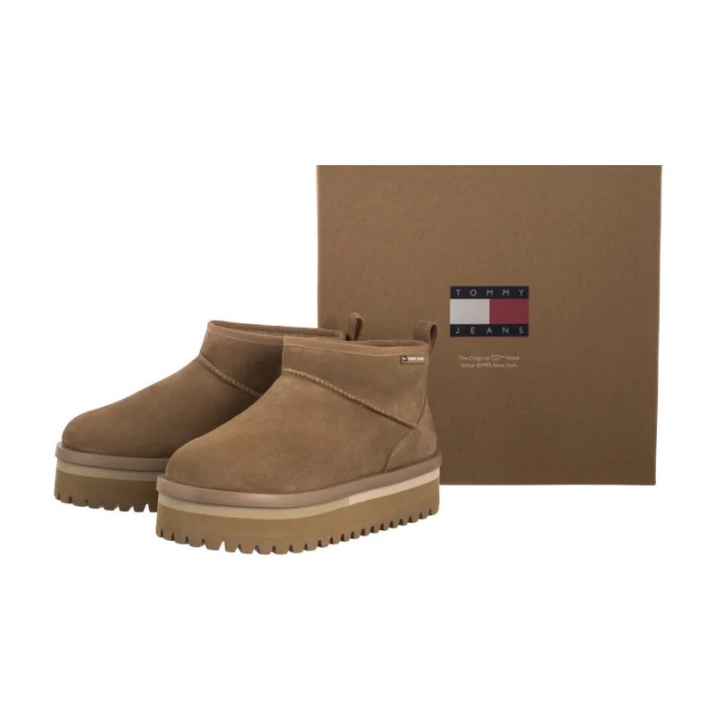 Tommy Hilfiger TJW Flatform Snow Boot Suede Bronze Twist EN0EN02841 RBH (TH1401-a) batai