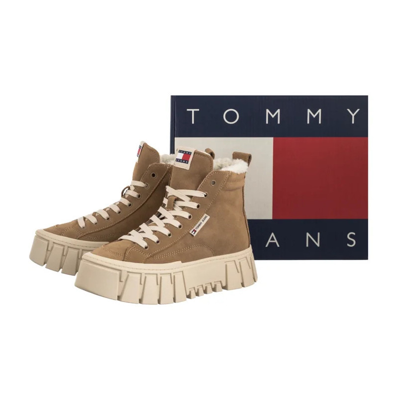 Tommy Hilfiger Tjw Vulc Flatform Suede Wl Bronze Twist EN0EN02894 RBH (TH1403-a) bateliai
