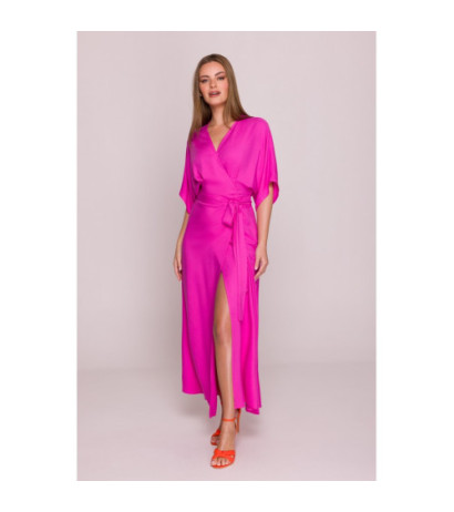 S406 Wiskozowa sukienka maksi - liliowa