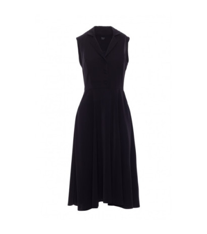 S409 Sukienka z rozpinanym dekoltem - czarna