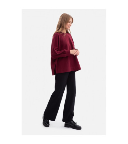 B306 Bluza oversize z rozcięciami - burgundowa