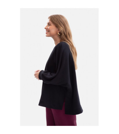 B306 Bluza oversize z rozcięciami - czarna