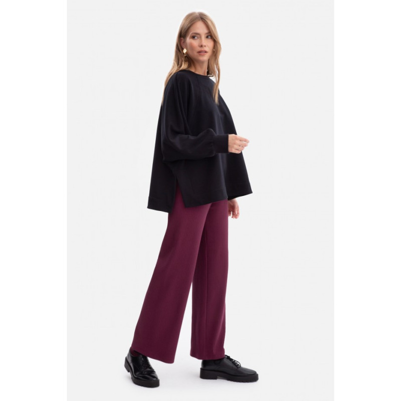 B306 Bluza oversize z rozcięciami - czarna