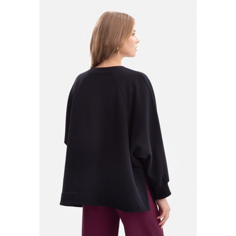 B306 Bluza oversize z rozcięciami - czarna