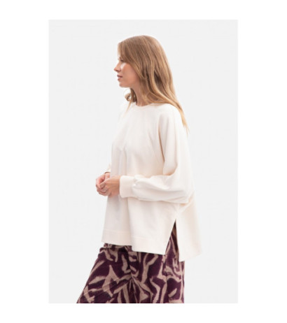 B306 Bluza oversize z rozcięciami - waniliowa