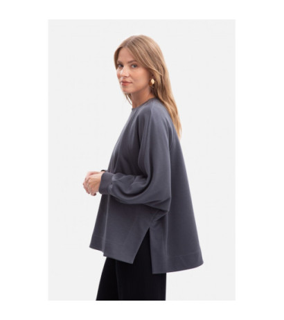 B306 Bluza oversize z rozcięciami - stalowa