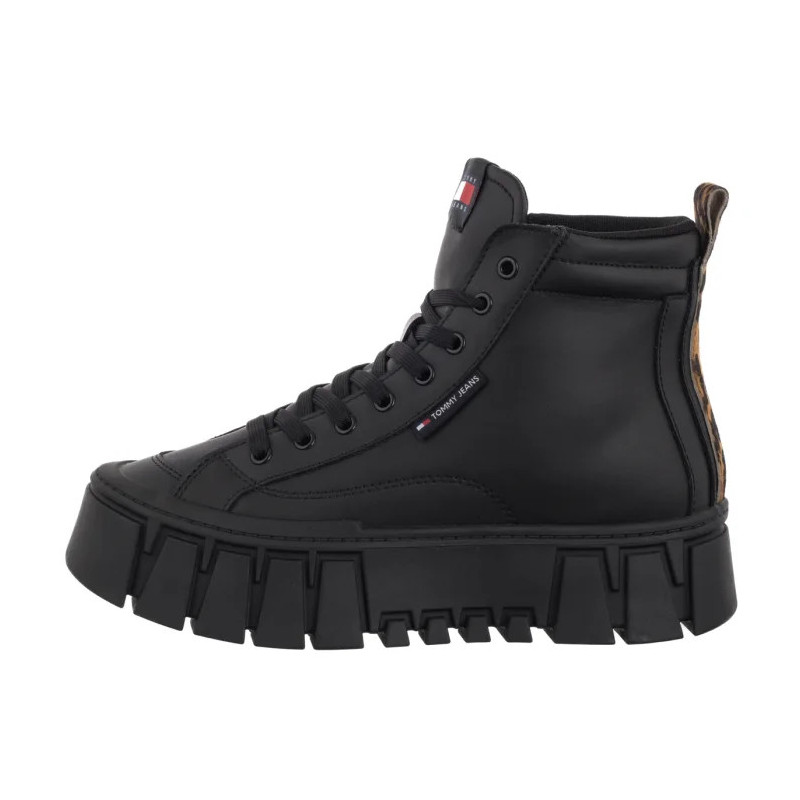 Tommy Hilfiger Tjw Vulc Flatform Leopard Black EN0EN02858 BDS (TH1402-b) batai