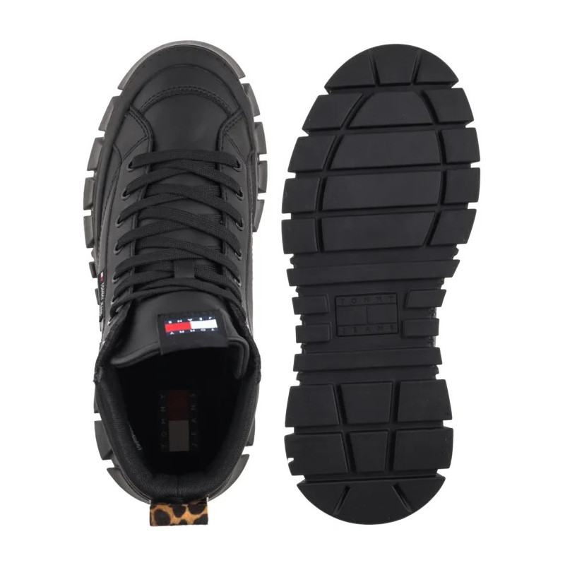 Tommy Hilfiger Tjw Vulc Flatform Leopard Black EN0EN02858 BDS (TH1402-b) batai