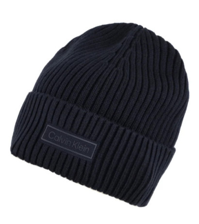 Calvin Klein Patch Chunky Rib Cotton Beanie Dark Sapphire LV04D8053G CEF (CK694-a) kepurė