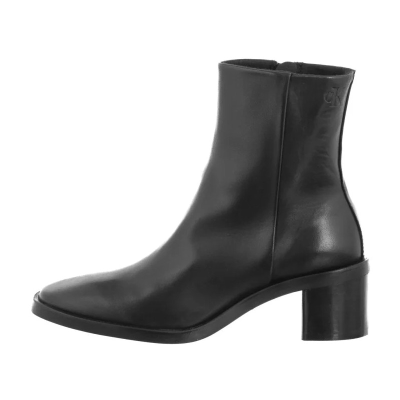 Calvin Klein Block Heel Zip Boot Lth Ck Black HW0HW02593 BEH (CK699-a) batai