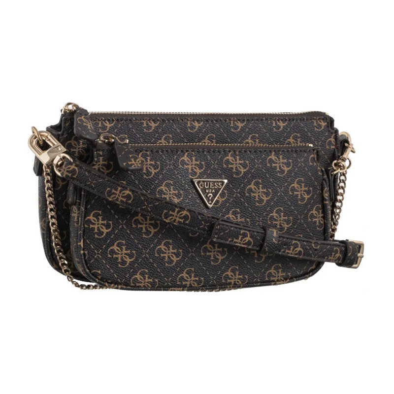 Guess Noelle II Dbl Pouch Crossbody HWQG96 72710 Brown Logo (GU778-a) rankinė