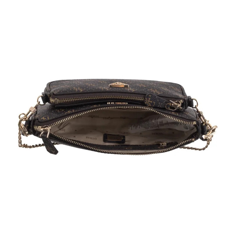 Guess Noelle II Dbl Pouch Crossbody HWQG96 72710 Brown Logo (GU778-a) rankinė