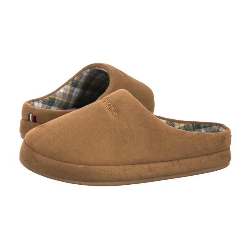 Tommy Hilfiger Hilfiger M Sde Check House Shoe Desert Khaki FM0FM05615 GWJ (TH1406-a) šlepetės