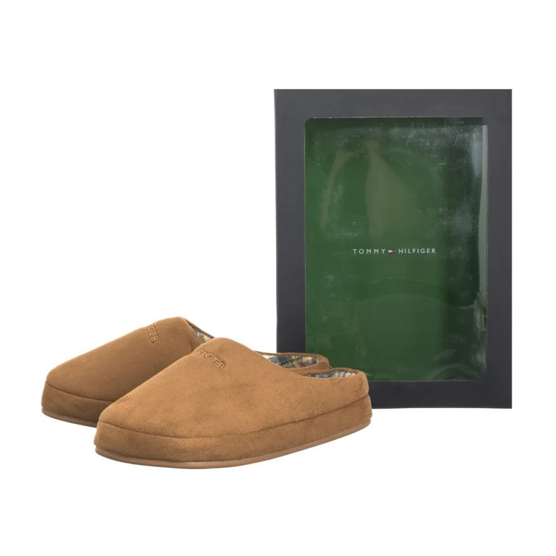 Tommy Hilfiger Hilfiger M Sde Check House Shoe Desert Khaki FM0FM05615 GWJ (TH1406-a) šlepetės