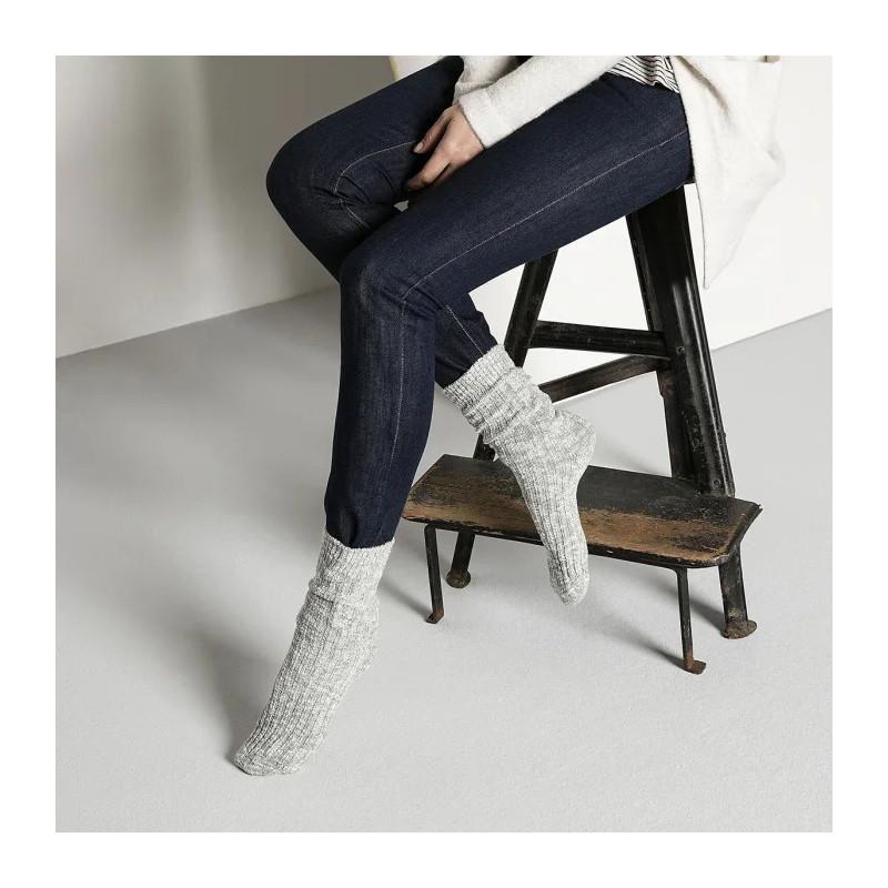 Birkenstock Cotton Slub W Gray/White 1008032 (BK341-a) kojinės