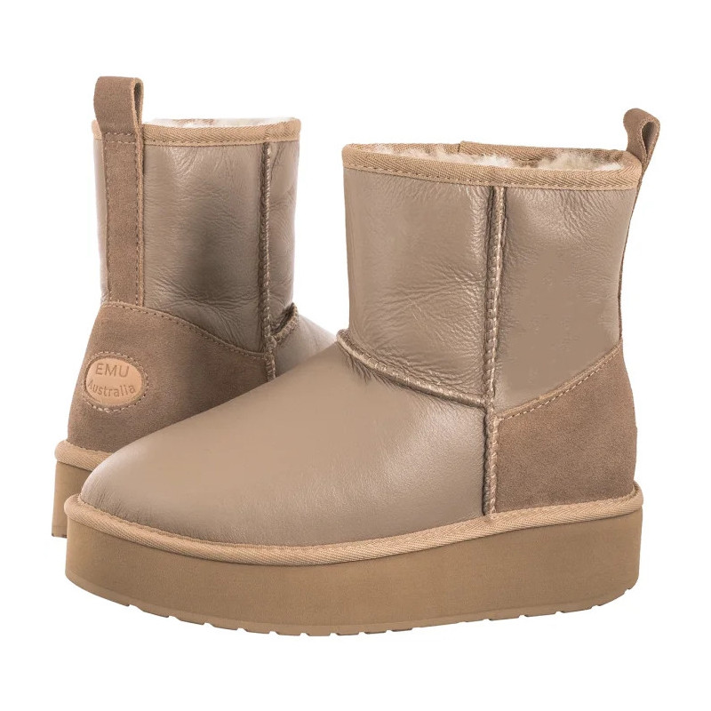 EMU Australia Stinger Mini Flatform Leather Sand W13189 (EM549-a) batai