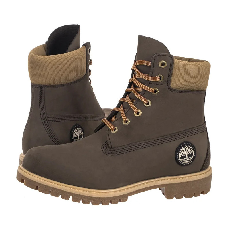 Timberland Premium 6 In Lace Waterproof Dark Brown Nubuck W 0A2P6W A4J (TI153-a) žygio batai