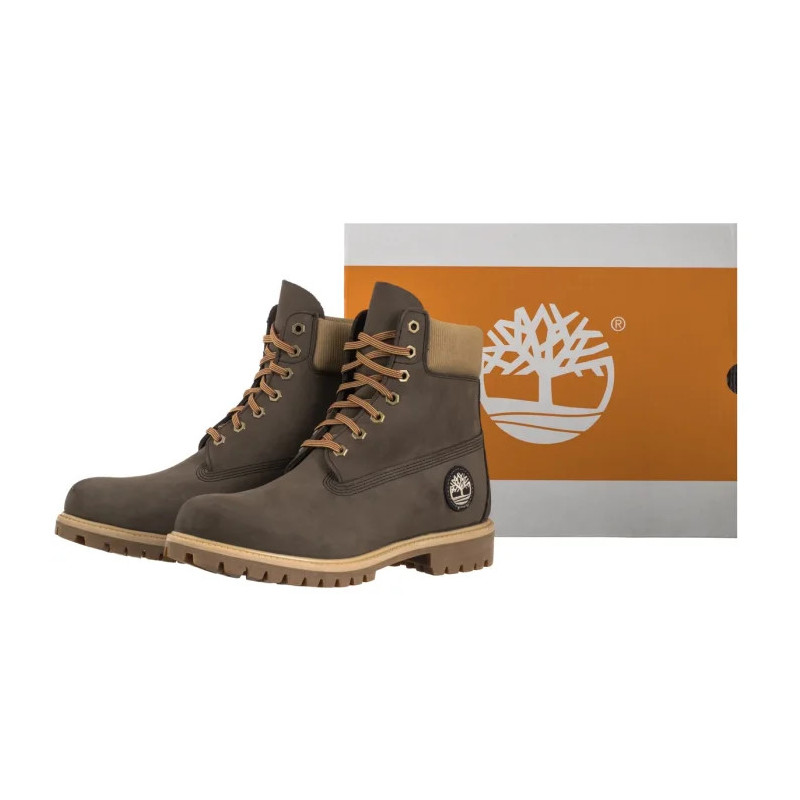 Timberland Premium 6 In Lace Waterproof Dark Brown Nubuck W 0A2P6W A4J (TI153-a) žygio batai