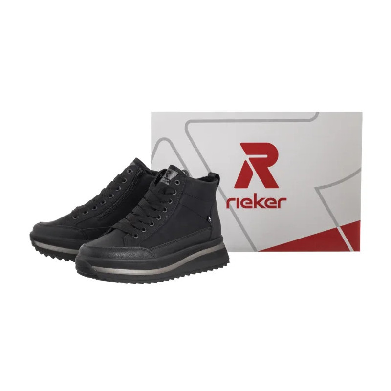 Rieker Czarne W3871-00 Black (RI312-b) batai