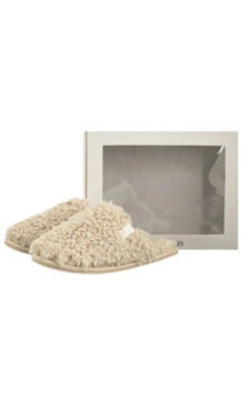 Calvin Klein Close Slipper Fur Marshmallow YW0YW01975 YAL (CK701-a) Moteriški batai/šlepetės