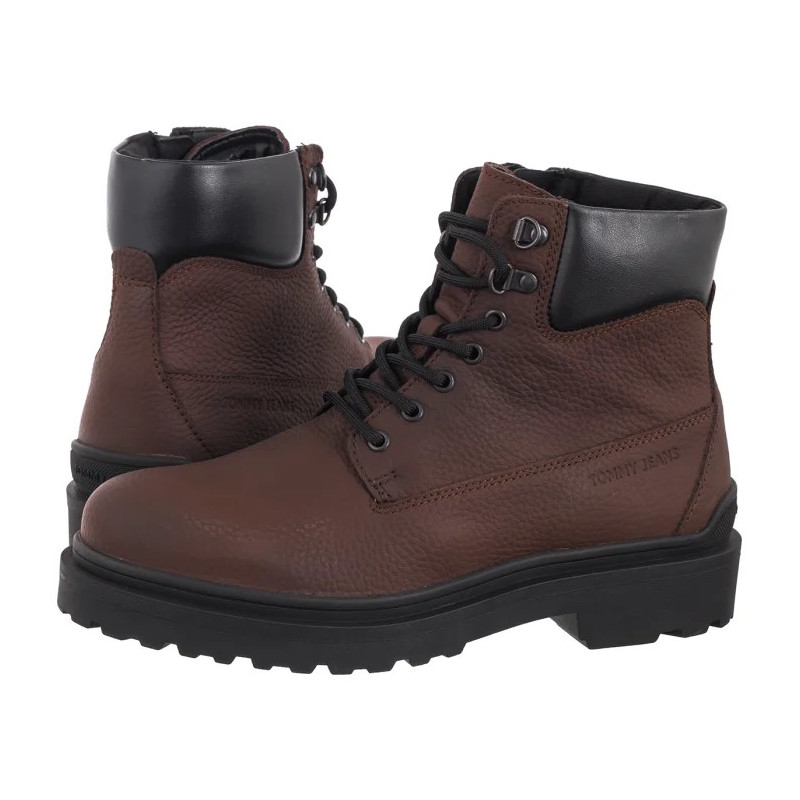 Tommy Hilfiger Tjm Lace Up Boot Leather Legacy Brown EM0EM01629 GV0 (TH1415-a) žygio batai