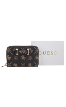 Guess Silia Slg Medium Zip Around SWGP98 90140 Espresso Logo (GU837-a) rankinė