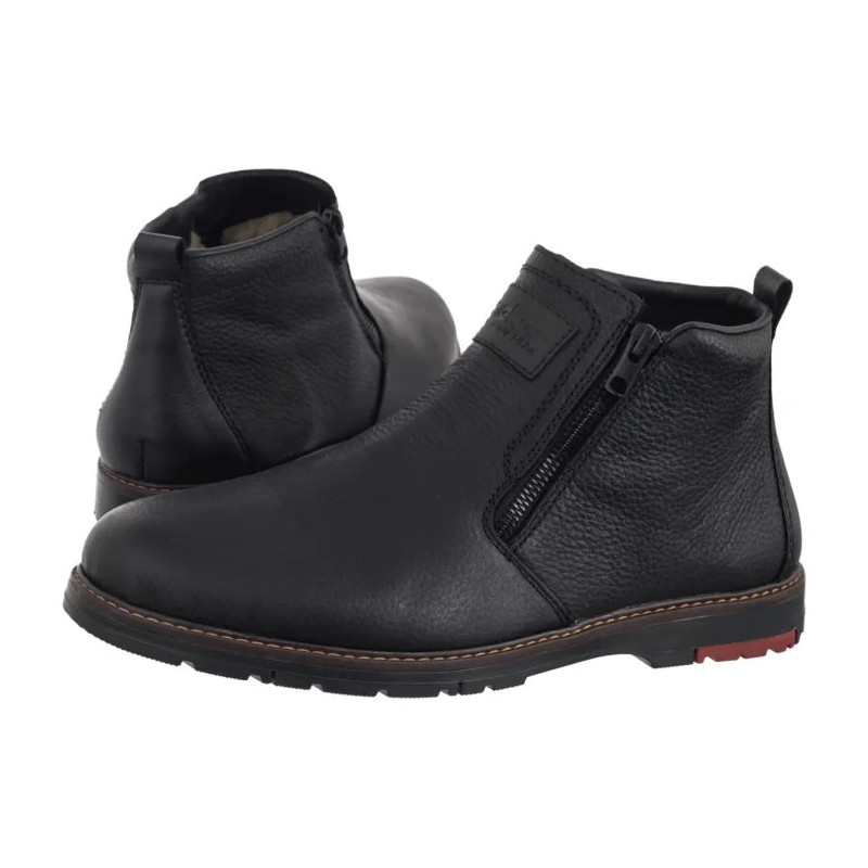 Rieker Czarne 10553-00 Black (RI339-a) žygio batai