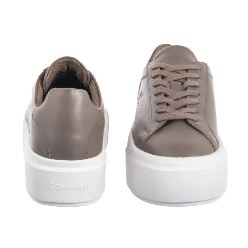 Calvin Klein Flatform Lace Up Lth Mg Desert Taupe/Bright White YW0YW01928 PBO (CK710-b) bateliai