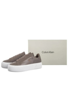 Calvin Klein Flatform Lace Up Lth Mg Desert Taupe/Bright White YW0YW01928 PBO (CK710-b) bateliai