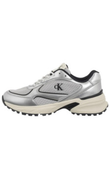 Calvin Klein Hike Runner Laceup Mesh Mix Met Silver/Black/Marshmallow YM0YM01402 0IX (CK708-a) sportiniai bateliai