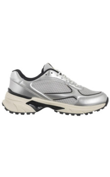 Calvin Klein Hike Runner Laceup Mesh Mix Met Silver/Black/Marshmallow YM0YM01402 0IX (CK708-a) sportiniai bateliai